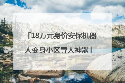 18万元身价安保机器人变身小区寻人神器