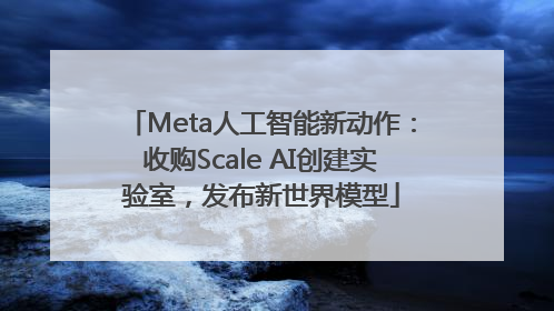 Meta人工智能新动作：收购Scale AI创建实验室，发布新世界模型