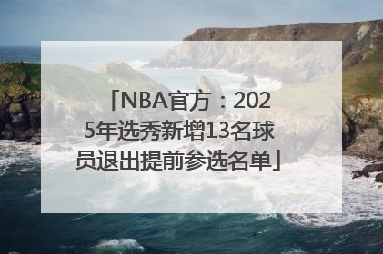 NBA官方：2025年选秀新增13名球员退出提前参选名单